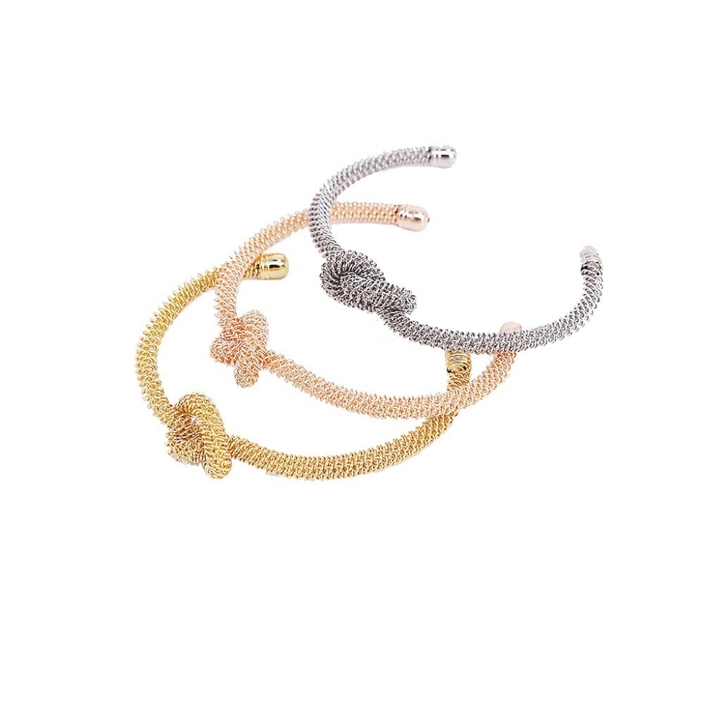 18k Layered real gold filled three bangles gold silver rose colors
